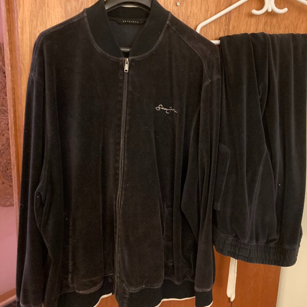 Men's Velour Suit Sean John Size 3X Royal Navy